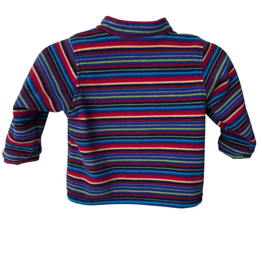 Jojo Maman Bebe Size 2 3‎ Fleece Lined Blue Jacket Striped Reversible Waterproof